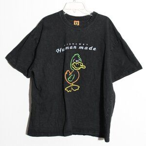 Human Made STRMCWBY Nigo Pharrell Duck Tee T-Shirt Black Neon Cotton Size Medium